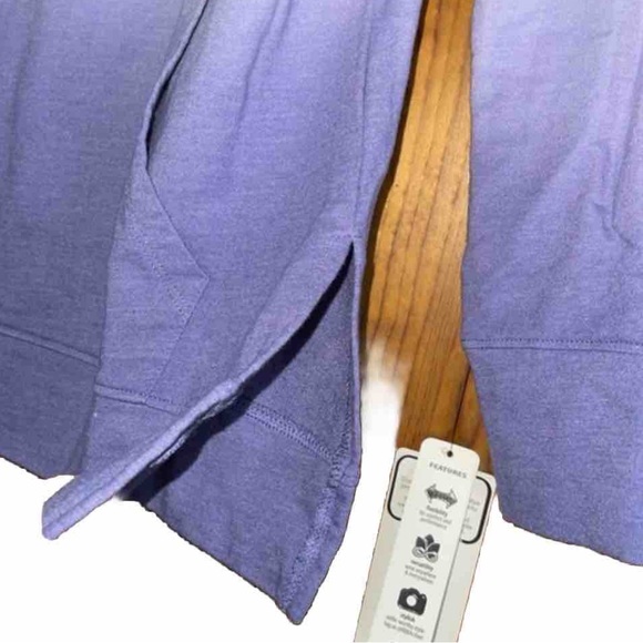 RBX $58 NWT Ombre Dip Dye French Terry Hoodie Lavender Hooded Top Shirt - Picture 3 of 7